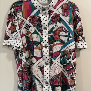 Double D Ranch Colorful Graphic Women's Blouse